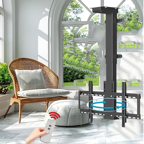 Elektrisch TV Halterung - Verstellbare Deckenmontagehalterung, Elektrische Deckenhalterung, 360 ° Manuelle Drehung Bildschirmlift Mit Fernbedienung, Geeignet Für 32-70 Zoll Fernseher Elektrisch TV Halterung - Verstellbare Deckenmontagehalterung, Elektrische Deckenhalterung, 360 ° Manuelle Drehung Bildschirmlift Mit Fernbedienung, Geeignet Für 32-70 Zoll Fernseher von EDXTNKQC