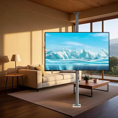 TV Halterung - LCD-TV-Bodenständer Mit 360 Grad Drehbarem Rahmen, Drehbare Monitorbasis Für Trennwände, Tragbarer, Verstellbarer Stützständer Für 32-75-Zoll-Bildschirmmonitore(60-85cm) von EDXTNKQC