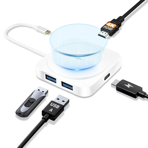 USB C Docking Station with Magnetic Wireless Charging,Portable Multifunctional Hub 5 in1 Dockingstation,4K HDMI,100W PD, 2 USB 3.0,für MacBook/Dell/HP/Lenovo Notebooks Windows Surface von EEAABBR