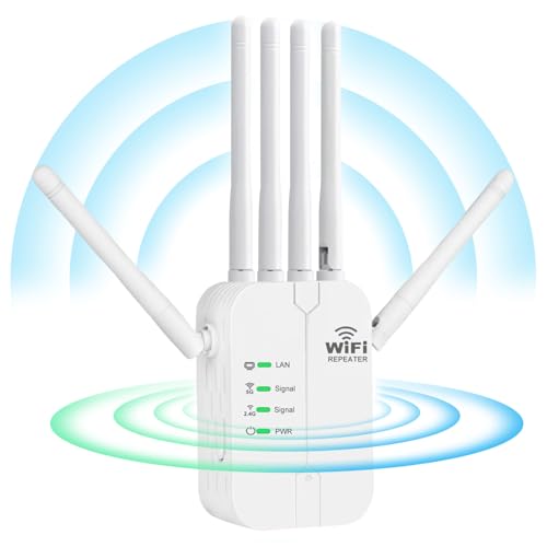 WLAN Repeater Booster WiFi 6 3dBi Antennen,2 Ethernet Port,3-in-1 Zugangsmethode von Repeater/AP/Router,WiFi Signal Extender mit Signalabdeckungsfläche von 8900 sq.Für Zuhause Und Büro (610) von EEAABBR