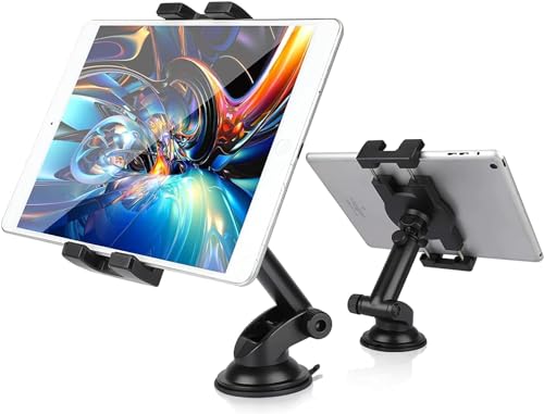 EEEKit Tablet Halterung Auto, 360° Drehbare Verstellbare iPad Autohalterung, Armaturenbrett Windschutzscheiben Halterung für Tablet Smartphone 5,5-9,0 Zoll von EEEKit