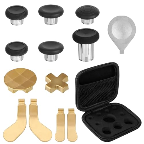 EEEKit Metall Thumbsticks, 13 in 1 D-Pads und Paddles Trigger Buttons Ersatzteile für Xbox One Elite Series 2 Controller, Schwarz von EEEKit