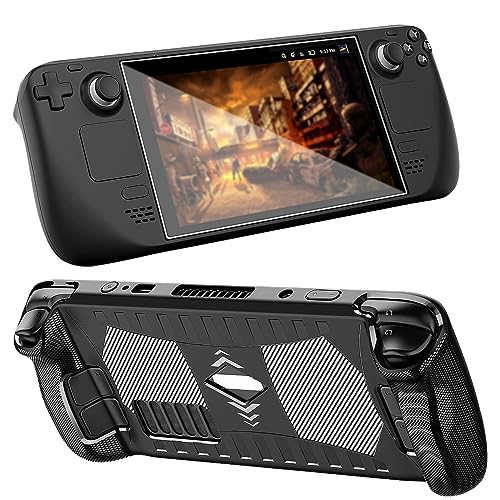 EEEKit Schutzhülle für Steam Deck,TPU Hülle für Steam Deck Console,Soft Cover Case Protector,stoßfestes Shell-Zubehör für Stream Deck (Schwarz) von EEEKit