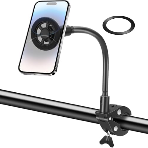 EEEKit Schwanenhals-Handyhalterung, magnetische Motorrad-Lenker-Handyhalterung für iPhone Magsafe und alle Smartphones, für stationäres Heimtrainer, Laufband EEEKit Schwanenhals-Handyhalterung, magnetische Motorrad-Lenker-Handyhalterung für iPhone Magsafe und alle Smartphones, für stationäres Heimtrainer, Laufband von EEEKit