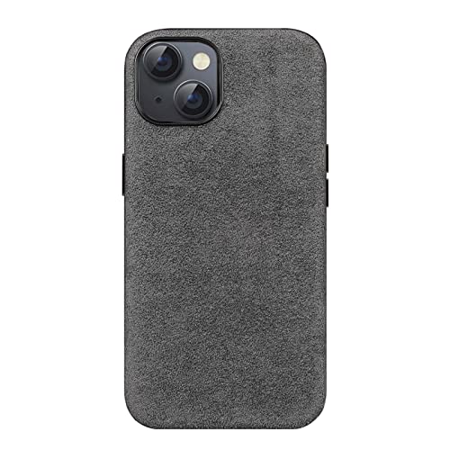 EEKUY for Apple iPhone 13 (2021) 6.1 Inch Case, Back Phone Cover Inside and Outside Made of Alcantara Material [Screen & Camera Protection],Gray von EEKUY