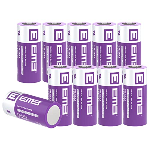 EEMB CR123A 3V Lithium Batterie 1700mAh CR123 Akku Batterien für Garagentoröffner, Miniradio, Alarmsysteme Spielzeug Taschenlampen Kamerablitz (10 Stück) von EEMB