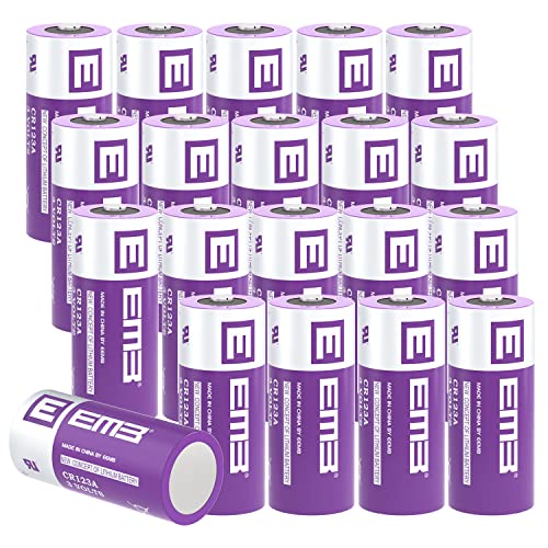 EEMB CR123A Lithium Batterien 3V 1700mAh CR123 Batterie mit hoher Kapazität für Taschenlampe Spielzeug Alarmsystem Nicht wiederaufladbar (20) von EEMB