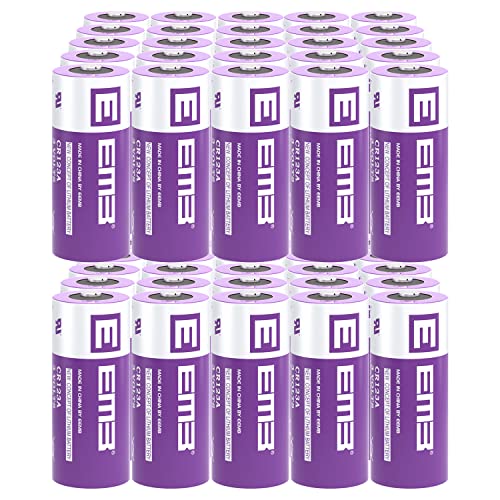 EEMB CR123A Lithium Batterien 3V 1700mAh CR123 Batterie mit hoher Kapazität für Taschenlampe Spielzeug Alarmsystem Nicht wiederaufladbar (50) von EEMB