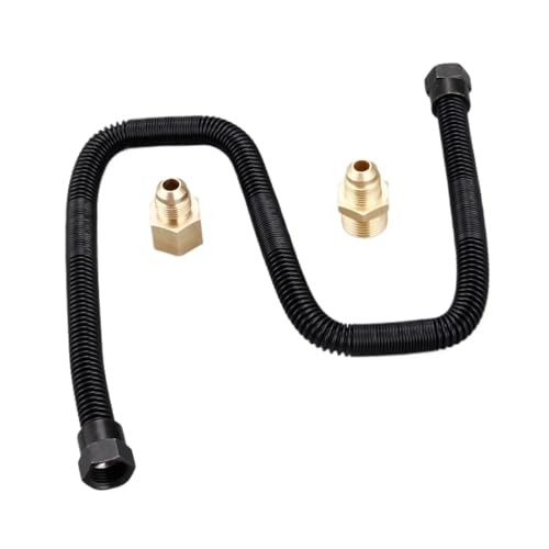 Flexible Gasleitung aus Edelstahl 304, 1/2 Zoll Außendurchmesser x 3/8 Zoll Innendurchmesser, 24 Zoll for Erdgas oder Flüssiggas, Feuerstellen-Schlauchanschluss-Set Flexible Gasleitung aus Edelstahl 304, 1/2 Zoll Außendurchmesser x 3/8 Zoll Innendurchmesser, 24 Zoll for Erdgas oder Flüssiggas, Feuerstellen-Schlauchanschluss-Set von EEQANAO