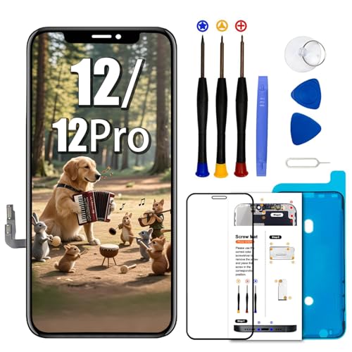Ersatzdisplay für iPhone 12/12 Pro, 15,5 cm (6,1 Zoll), LCD-Display, Touchscreen-Digitizer mit Reparaturwerkzeug-Set, kompatibel mit Modell A2403, A2172, A2402, A2404, A2407, A2341, A2406, A2408 von EFAITHLIFE