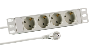 10" 1HE Steckdosenleiste 4 x CEE 7/3 -- ohne Schalter, im Aluprofil, schwarz 10" 1HE Steckdosenleiste 4 x CEE 7/3 -- ohne Schalter, im Aluprofil, schwarz von EFB ELEKTRONIK