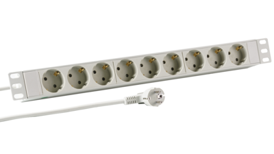 19" 1HE Steckdosenleiste 9 x CEE 7/3 ohne Schalter -- im Aluprofil, grau 19" 1HE Steckdosenleiste 9 x CEE 7/3 ohne Schalter -- im Aluprofil, grau von EFB ELEKTRONIK