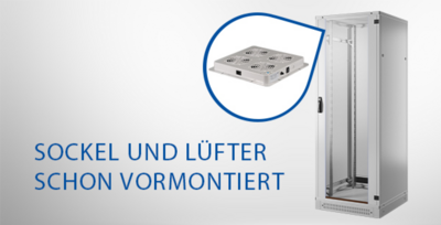 19" Netzwerkschrank-Set PRO 42HE -- 800x800 mm, RAL7035,  2f. Lüfter, Netzltg. +Sockel von EFB ELEKTRONIK