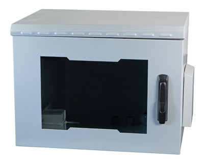 19" Wandgehäuse IP55, 9HE, Glastür -- Tiefe 450 mm, RAL7035 von EFB ELEKTRONIK