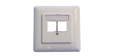 2-Port Rahmenset für Keystones, gerader -- Auslass, DIN49075, RAL9003 Signalweiß von EFB ELEKTRONIK