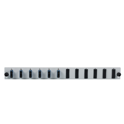 Bestückte 12 Port Frontblende mit 6 x SC -- Duplex Kupplung OS2 vertikal, schwarz von EFB ELEKTRONIK