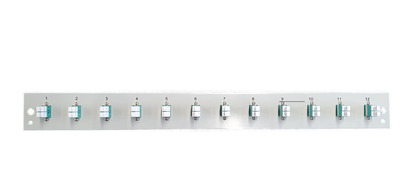 Bestückte Frontblende mit 12 x LC Duplex -- Kupplung OM3, grau von EFB ELEKTRONIK