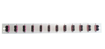 Bestückte Frontblende mit 12 x SC Duplex -- Kupplung OM4 vertikal, grau Bestückte Frontblende mit 12 x SC Duplex -- Kupplung OM4 vertikal, grau von EFB ELEKTRONIK