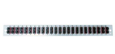 Bestückte Frontblende mit 24 x SC Duplex -- Kupplung OM4 vertikal, schwarz von EFB ELEKTRONIK