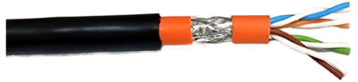 Cat.7 Innen-/Aussenkabel 1200MHz AWG23 -- S/FTP,PE Mantel, CPR Fca, innen Dca, Sw& Or, 100m von EFB ELEKTRONIK