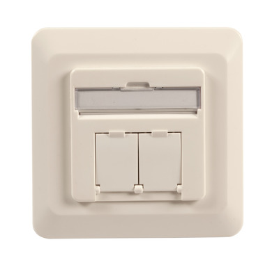 Datendose Cat.6A 500MHz rechts/links -- Unterputz, 2xRJ45, RAL9010 von EFB ELEKTRONIK