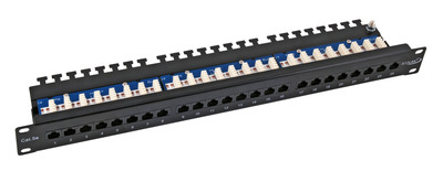 ECOLAN© Patchpanel UTP 24xRJ45 Cat.5e -- 19" 1HE, RAL9005 schwarz von EFB ELEKTRONIK