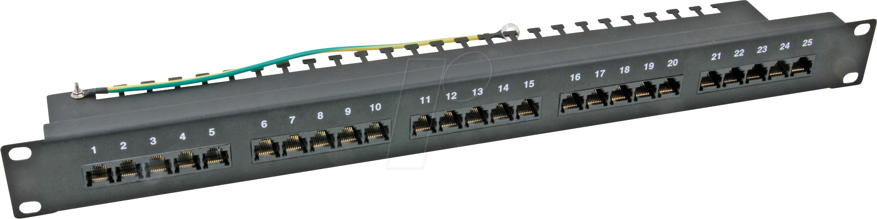 EFB 37588SW.1 - Patchpanel Cat.3, UTP 19''/1HE 25xRJ45 schwarz von EFB-ELEKTRONIK
