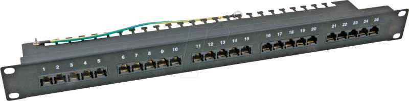 EFB 37588SW.1 - Patchpanel Cat.3, UTP 19''/1HE 25xRJ45 schwarz von EFB-ELEKTRONIK