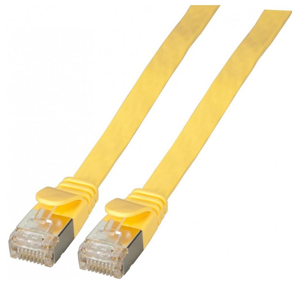 EFB ELEKTRONIK Flachpatchkabel U/FTP Cat.6A PVC RJ-45 0,5 m - Netzwerkkabel - gelb LAN-Kabel von EFB ELEKTRONIK