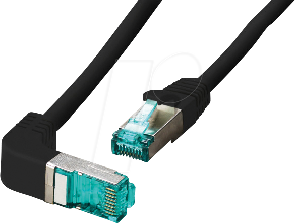 EFB MK6001W1B - Patchkabel Cat.6a, S/FTP, gewinkelt / gerade, 1 m, schwarz von EFB-ELEKTRONIK