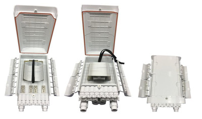 FTTH IP65 Anschlussbox für 144 Fasern -- und Faserüberlängenaufnahme von EFB ELEKTRONIK