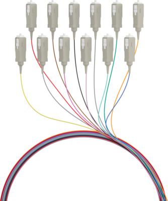 Faserpigtail SC OM2  -- farbiges Set 2m - 12 Stück von EFB ELEKTRONIK