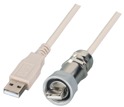 IP67 Kabelverschraubung, M20, USB2.0 -- Stecker Typ-A auf Stecker Typ-A, 1,0m von EFB ELEKTRONIK