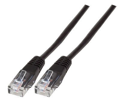Modularkabel RJ45 (8/4) - RJ45 (8/4) -- vergossen, schwarz, 10 m von EFB ELEKTRONIK