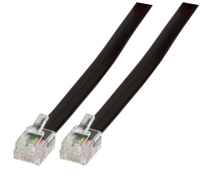Modularkabel schwarz, 2 x RJ12 (6/6) -- Stecker, 1:1, 1,0 m von EFB ELEKTRONIK