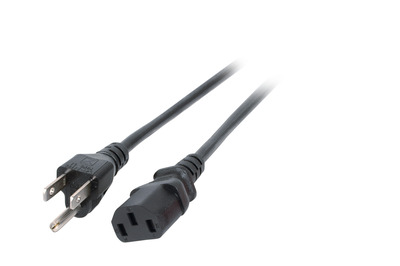 Netzleitung USA/NEMA 5-15P - C13 180° -- schwarz, 1,8m, 3SJT AWG14 x 3C von EFB ELEKTRONIK