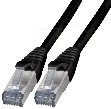 PK 5538SW.15 - 15 m Patchkabel S/FTP, Cat.6A, schwarz von EFB-ELEKTRONIK