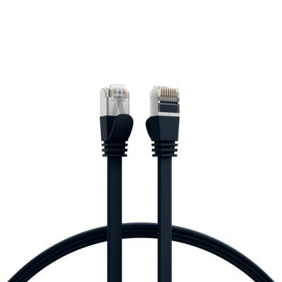 RJ45 Flachpatchkabel Cat.6A U/FTP PVC -- schwarz 0,15m von EFB ELEKTRONIK
