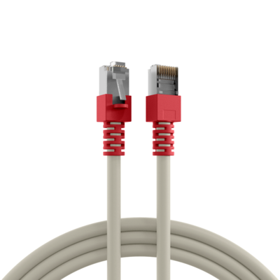 RJ45 Patchkabel Cat.5e SF/UTP PVC -- Tülle rot CCA crossed grau 5m von EFB ELEKTRONIK
