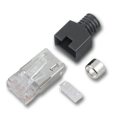 RJ45-Stewart Stecker STP, hellgrau, 50 -- Stück, 4 Elemente, Cat.5e von EFB ELEKTRONIK