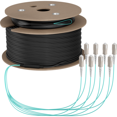 Trunkkabel U-DQ(ZN)BH OM3 8G (1x8) SC-SC -- 130m Dca LSZH von EFB ELEKTRONIK