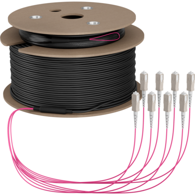 Trunkkabel U-DQ(ZN)BH OM4 8G (1x8) SC-SC -- 140m Dca LSZH von EFB ELEKTRONIK