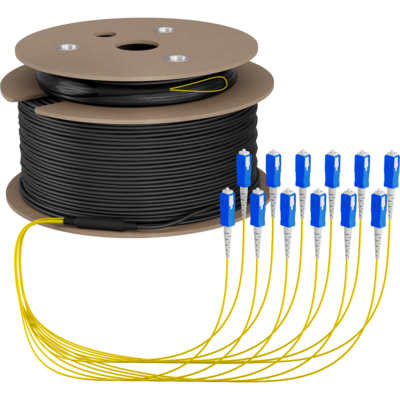 Trunkkabel U-DQ(ZN)BH OS2 12E (1x12) SC-SC -- 150m Dca LSZH G657A1 von EFB ELEKTRONIK