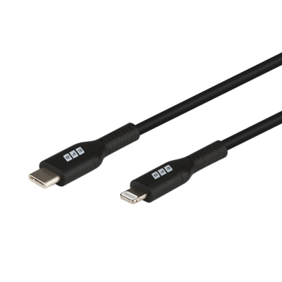USB 2.0 Kabel Typ-C St. - Lightning St. -- MFI zert., schwarz, 2m von EFB ELEKTRONIK