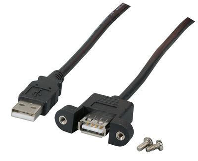 USB2.0 Verlängerungskabel A-A -- St.-Einbaubuchse, 0,5m, schwarz, Classic USB2.0 Verlängerungskabel A-A -- St.-Einbaubuchse, 0,5m, schwarz, Classic von EFB ELEKTRONIK