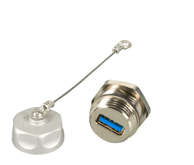 USB3.0 IP67 Durchführungskupplung,Type A -- Buchse / Type A Buchse von EFB ELEKTRONIK
