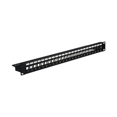 Verteilerfeld 19" 1HE, 24-Port, -- Metall, schwarz RAL9005 Verteilerfeld 19" 1HE, 24-Port, -- Metall, schwarz RAL9005 von EFB ELEKTRONIK