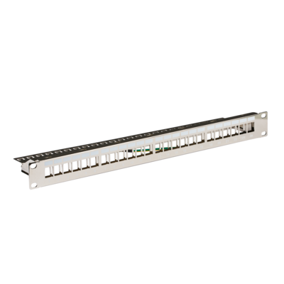 Verteilerfeld 19" 1HE, 24-Port -- Metall, metallfarben Verteilerfeld 19" 1HE, 24-Port -- Metall, metallfarben von EFB ELEKTRONIK