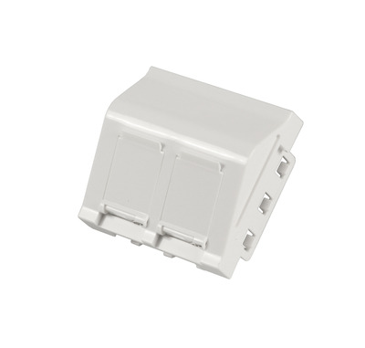 Zentralplatte 45x45mm für 2 Keystones -- Auslass gewinkelt von EFB ELEKTRONIK