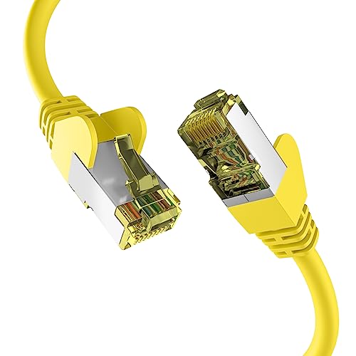 EFB-Elektronik - CAT. 6a Netzwerkkabel bis zu 10 Gbit - 0,15m LAN Kabel Ethernet Kabel Patchkabel mit Klinken-/Knickschutz - RJ45 Anschluss, S/FTP PIMF Schirmung - Gelb von EFB-Elektronik